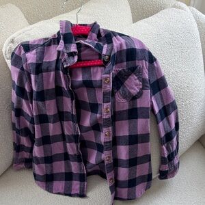 Jumping Beans Purple and Black Checkered Kids Shirt